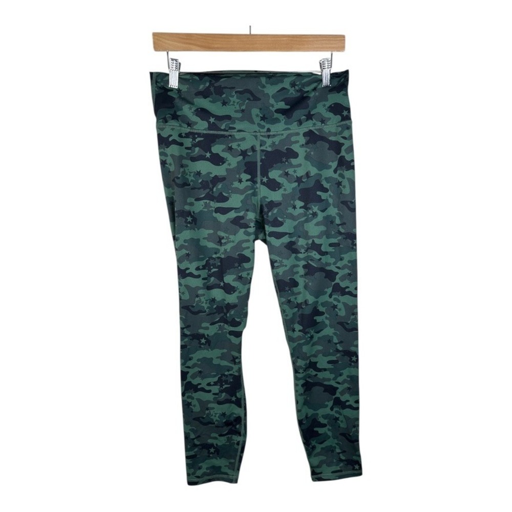 Fabletics Powerhold 7/8 High Waisted Camo Star Leggings Womens Green‎ Small